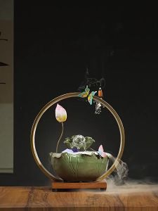 Thác Nước Trầm Hương Khói Ngươc Tiểu Cảnh THác Nước Hoa Sen Trang Trí Phong Thủy