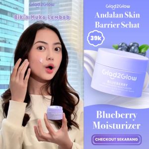 Glad2Glow Blueberry Moisturizer Cream 30gr | 5x Ceramide Skin Barrier Repair | Pelembab Wajah | Pemutih | Facial Moisturizer | G2G