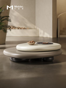 Original Melolat Cobble Stone Rotatable Minimalist Designer Tea Table Ancient Italian Style Small Apartment Sized Coffee Table