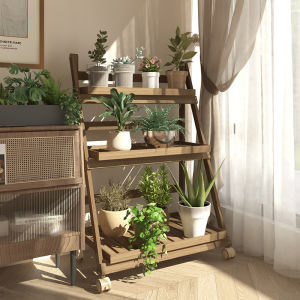 TMCG | Staircase Foldable Mobile Plant Stand With Wheels