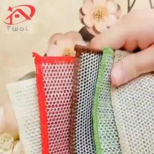 TWOL 1pc Double-sided Silver Wire Rags Kitchen Dishwashing Cloths Thickened Cleaning Cloth Pads