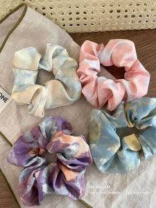 ริบบิ้นยางยืดสีสันสดใสสำหรับผู้หญิง แฟชั่นใหม่ 2025 ริบบิ้นยางยืดสไตล์อินส์ สายรัดผมยางยืดสุดเก๋ ทรงเรขาคณิต วัสดุยาง