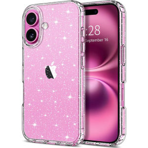 Clear Glitter Case For iPhone 16 Pro Max 15 Plus 14 13 Mini 12 11 SE 2022 2020 16Plus 16Pro Women Girls Phone Cover Accessories