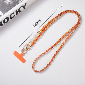 1Pc Mobile Phone Lanyard Womens Long Neck and Shoulder Strap Phone Case Universal Lanyard Long Crossbody Pearl Pickup Chain