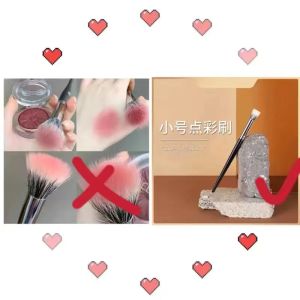 Soft Bristle Flat Head Wool Brush Single Piece Makeup Brush Natural Translucent Beauty Tool Long Handle Chinese Production