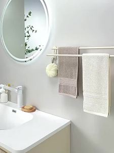 No Drilling Wall Mounted Cream Style White Towel Rack