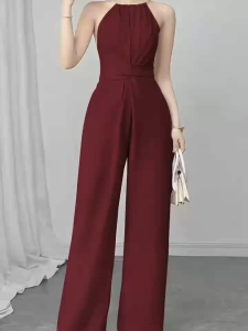 D#2603 Women Elegant Jumpsuit Tie Back Zipper Spring/summer Jumpsuit
