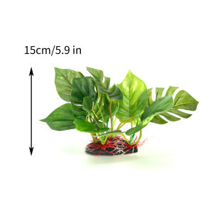 Artificial Aquarium Decor Plants Plastic Aquatic Plant with large green leaves Underwater Plants Fish tank aquatic plant adorn