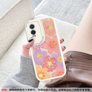 Floral Design Phone Case for VIVOy76s Protective Shell Female Style Anti-Fall Korean Style Patch Skin Material