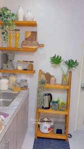 solid rustic kitchen shelves display organizer wooden rack for condiments display standing pot holder plant pot organizer display rack wooden kitchen utensils organizer