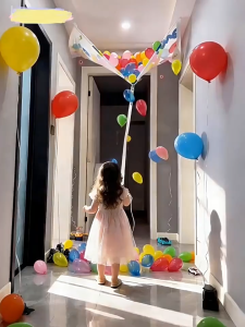 1 Set DIY Birthday Balloon Drop Bag Net Banner Backdrop Set Party Surprises Supplies Decoration Kit | Birthday Party Balloon Release Net Drop Bag for Backdrop Wall Decoration Celebration Accessories Event Props