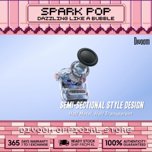 DIVOOM Spark-Pop Dazzling Like A Bubble Bluetooth Speaker Semi-Sectional Styles 5 Hours+ Playback Time 16-Core Single Passive Speaker - Princess Pink