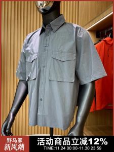 Designer Line! New Summer Mens Washed Cotton Casual Loose Workwear Short Sleeve Shirt Breathable Comfortable Regular Fit