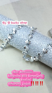 Variasi Diamond Aplikasi motif bunga gold silver mewah per 50 cm