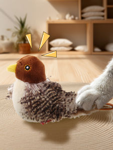 GiGwi Interactive Cat Toy Realistic Sound Bird Mouse Keeps Cats Amused Self Entertaining Plush Toy for Cat Entertainment