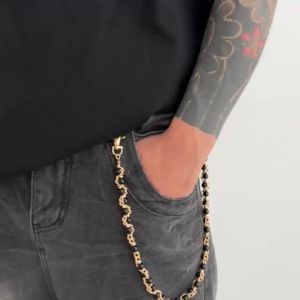 Ingemark | Ingemark Hip-Hop Imitation Pearl Trousers Jeans Keychain Ring Clip Men Trendy Creative Metal Handmade Bead Waist Chain Jewelry