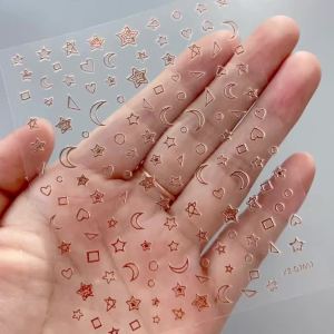 1Pcs 3D Rose Gold Bohemia Totem Flower Nail Art Stickers Retro Floral Embossed Sliders Exquisite Self-adhesive Manicure Decals &