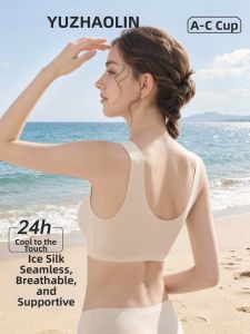 Yuzhaolin | Cool Silk Seamless Invisible Support Bra For Large Breasts Gathering Back Beauty Wireless
