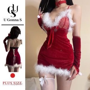 U Gonna Sชุดนอนชุดชั้นในสตรีแขนกุดสีแดงคอวีดันทรงเปิดหลังรัดรูปสำหรับปาร์ตี้2025ของขวัญสำหรับแฟนสาว
