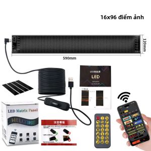 Màn Hình Hiển Thị Quảng Cáo LED Ma Trận Điểm Ảnh 5V USB Điều Khiển Bằng Ứng Dụng Bluetooth Linh Hoạt Cuộn Chữ Dùng Cho Ô Tô Trang Trí Nhà Cửa (US/UK) Kích Thước 10cm X 10cm
