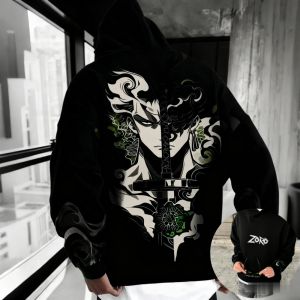 Bandai | ONE PIECE Sauron Y2k Youth Plus Size Hoodie Autumn and Winter Mens and Womens Parent-child Trend Versatile Casual Jacket New