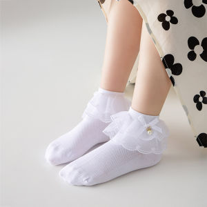 Children's White Lace Socks: Soft & Breathable Latin Dance Princess Socks