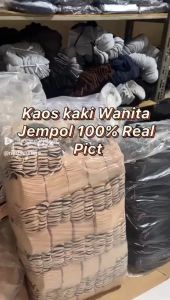 Kaos Kaki Jepol Muslimah 2 Pasang Cream Telapak Hitam Nylon Premium - Handsock