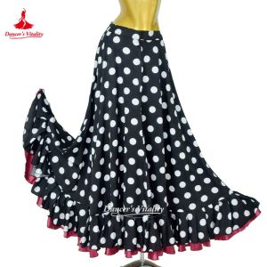 Flamenco Dance Costume Womens Adult Temperament Big Swing Skirt Spanish Paso Doble Stage Performance Skirts Dancers Vitality