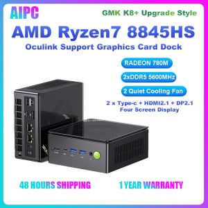 GMKtec K8+ Upgrade Style AMD Ryzen7 8845HS DDR5 PCIE4.0 Oculink Support Extra GPU Gaming MINI PC