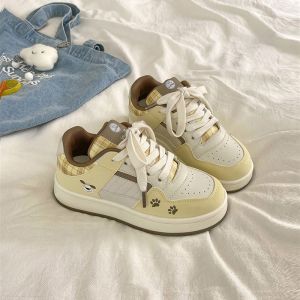 College Style Womens Shoes Thick Bottom Platform Sneakers Student Fashion Trendy Design Casual round Toe Low Heel Mesh Inner