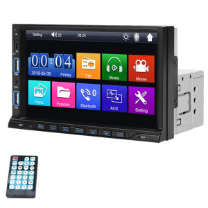 Đầu CD Xe Hơi Hippcron 1 Din Máy Nghe Nhạc Đa Phương Tiện MP5 Màn Hình Cảm Ứng 7 Inch Bluetooth FM Hỗ Trợ Aux Dual USB Mirror Link Đa Năng
