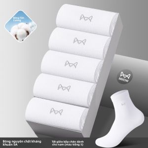 Tất nam MiiOW bằng cotton dài đến giữa bắp chân chống mùi kháng khuẩn - mùa xuân thu