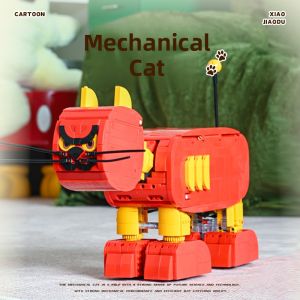 New 2025 Remote Control Robot Cat Toy Assembly Model Gift for Childrens Day Mouse And Cat Assembly Blocks Plastic Toys for Kids