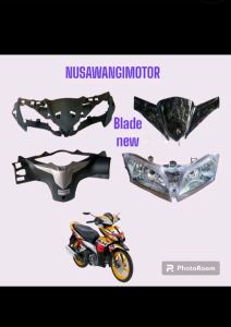 batok totok kepala depan belakang honda blade new 125 fi hitam plus visor dan reflektor lampu depan blade new 125