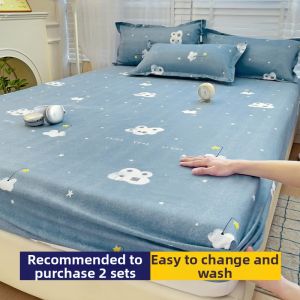 Pure White Washed Cotton Bed Cover Dustproof Cover