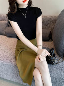 Elegant High-Waisted A-Line Midi Skirt Suite