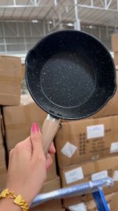 HWN กระทะ กระทะก้นลึก กระทะเคลือบหินอ่อน สามารถใช้เตาแม่เหล็กไฟฟ้าได้ หม้อเทฟล่อน มีด้ามจับ 16/18cm.