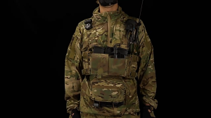 Oiking MK4 Tactical Lightweight Chest Rig Cordura Fabric U.S. Imported Velcro with Triple 5.56 Mag/Double 9mm Pouch  2.5-inch Snap-on Extension Modular Design for Outdoor Wargame Hunting