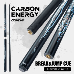 CRICAL Cowcue Carbon Fiber Break Jump Cue Stick Black Technology Low Deflection 13mm Tip 3 * 8/8 Joint Pin Professional 1/2 Billiard Cues