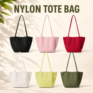 Casual Nylon Tote Bag Puffy Slouchy Shoulder Bag Fashion Soft Bucket Handbag Lightweight Female Commuter Shopper Purse