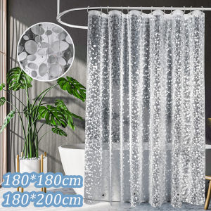 mcute COD ม่านห้องน้ำ 3D ม่านกันน้ำ EVA สีใส Shower Curtain Clear Thicker Waterproof Plastic 1.8*1.8m/1.8*2m