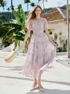 XIANGYING | Vintage Bell-sleeved French A-line Dress