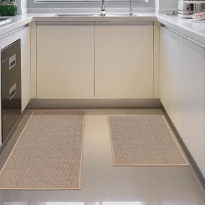 Kitchen Floor Mat Carpet Water Absorption and Oil Absorption Non-Slip Linen Carpet Laundry Room Mat Entrance Doormat Nordic Carpet Long Runner Rug