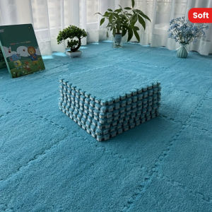 8/16 Pcs Baby Fluffy Puzzle Mat Soft Foam Climbing Carpet Interlocking Mat Anti Fall Bedside Mat Washable and Cut To Size
