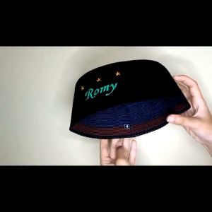 Peci Songkok Kopiah Hitam Motif NU HIJAU BORDIR Tinggi 9cm - Songkok Anak Laki Laki SHOLAT BISA COD