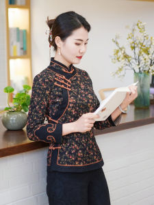 Retro Fashion Slimming Waist Tang Suit Top Womens Traditional Chinese Costume Cotton Spring New Arrival Elegant Lady Style