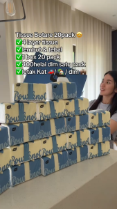 (400 Sheets x 20 Packs)Botare Ribbon Tissue Paper Quality 4 Ply Thickening Face Tisu facial tissue pocket tissue 植护气垫纸巾蝴蝶结抽纸