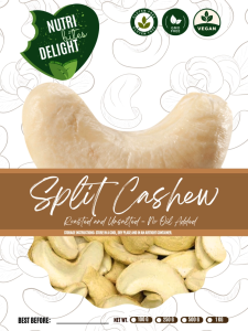 PREMIUM CASHEW SPLIT 1KG ( ROASTED & UNSALTED ) No Oil Added