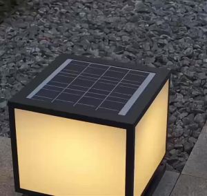 โคมหัวเสาโซล่าเซลล์ 300W 400W 500W ปรับได้4แสง ไฟสวนโซล่าเซลล์ light pillar lamp โคมไฟทรงเหลี่ยม โซล่าเซลล์ การควบคุมแสง