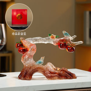 Elegant Modern Resin Wine Rack Decorative Piece Luxury High End Pomegranate Decoration Living Room Cabinet Gift for Moving in